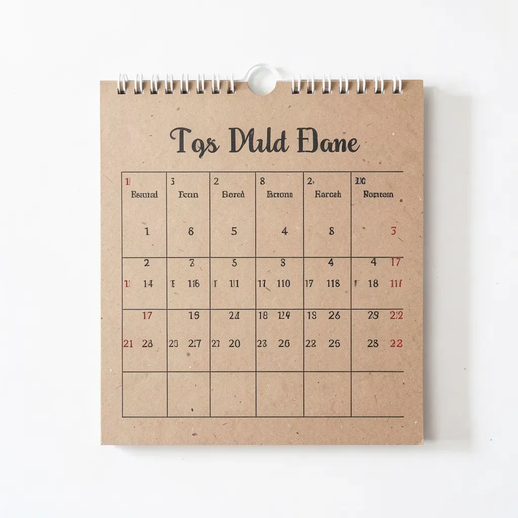 Calendrier 2025 en Papier Recyclé