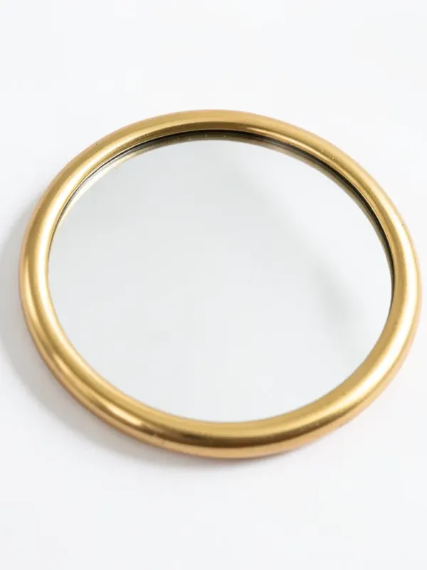 Produit Miroir Arrondi en Métal Doré Image
